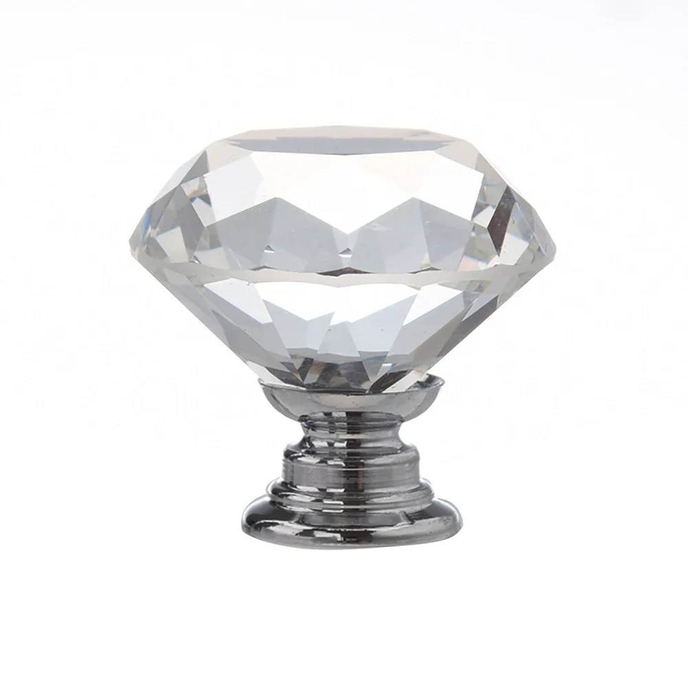 12 шт. прозрачная ручка из хрустального стекла в форме алмаза Вращающаяся для
