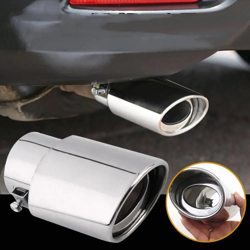 

Car Accessories Chrome Stainless Steel Rear Round Exhaust Pipe Tail Muffler Tip Support Dropshipping