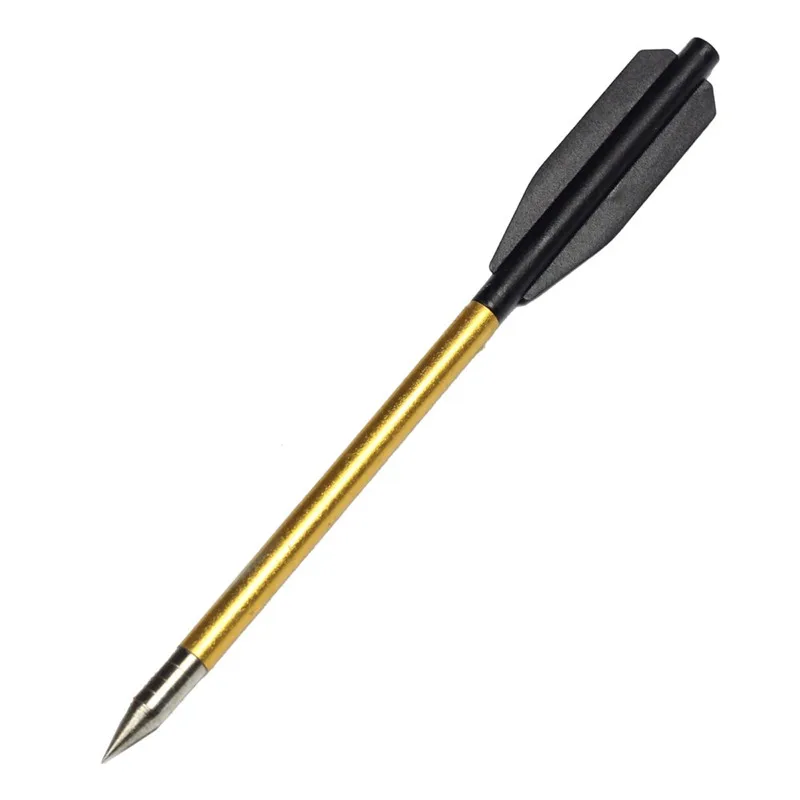 12Pcs Golden Aluminum Archery Arrow 6.2 Inch Broadheads for 50 Lb/80 Lb Crossbow Pistol - Accurate Arrows for Hunting and Shooting image 5