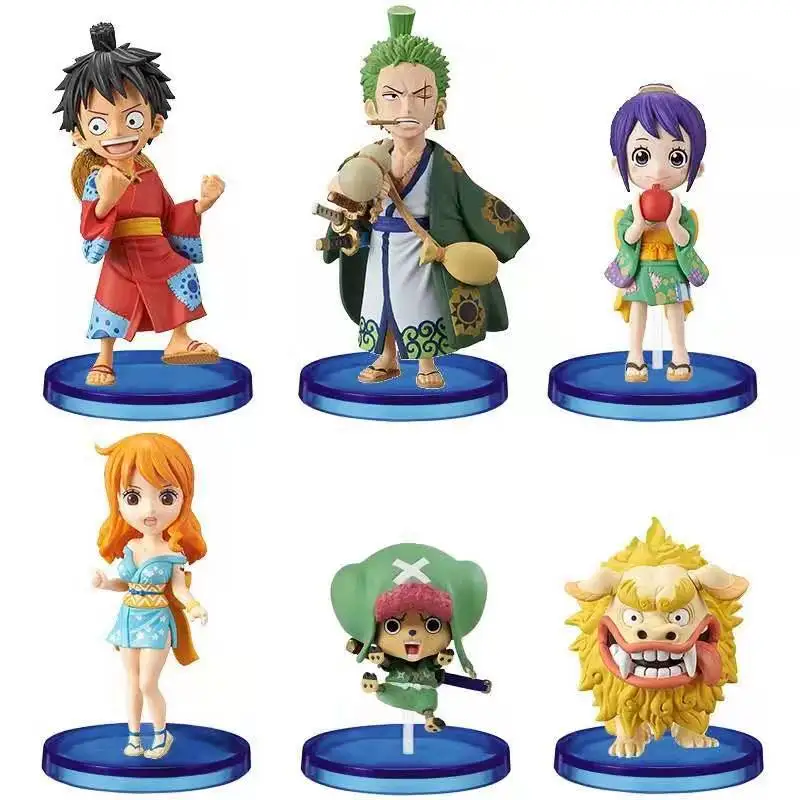 

Animation Model Ornaments Anime One Piece Action Figure Toys Q version Zoro Roronoa Kimono Luffy Nami Collectible Cute Gift Toy