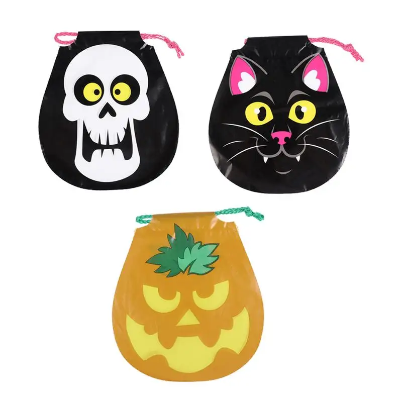 3 шт. мешочки для подарка на Хэллоуин с тыквой черепом черной кошкой|Подарочные