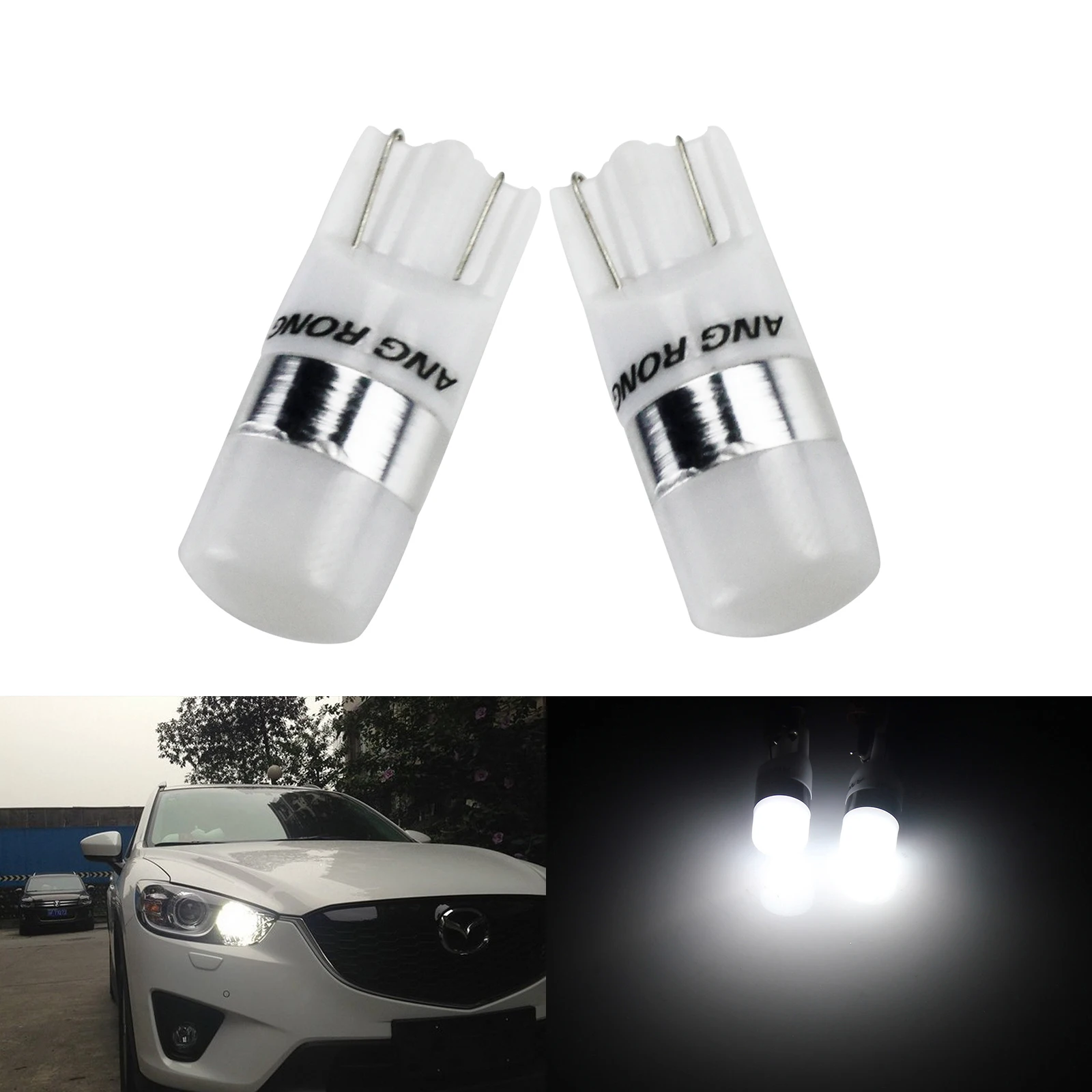 ANGRONG 2x автомобильный T10 светодиодный W5W 194 168 клиновидные лампы 2 SMD 2835 Светодиодный