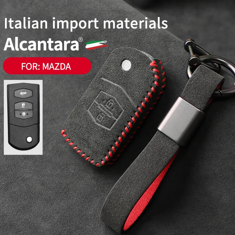 

for Mazda 2 3 5 6 CX7/CX9 RX8 MX5 Alcantara suede key case anti-lost charm