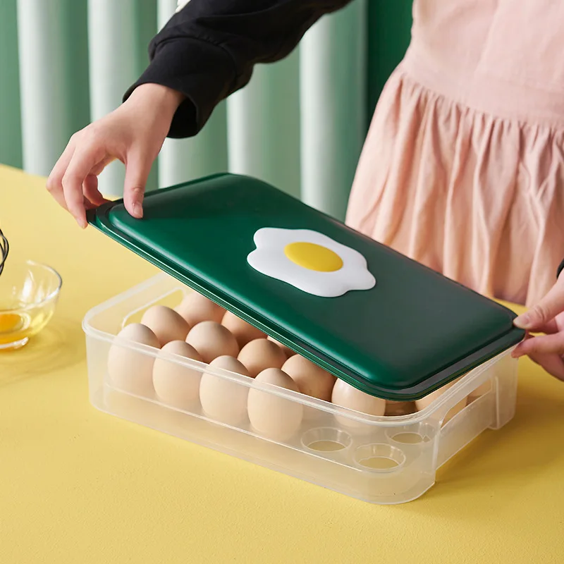 

Poached Egg Egg Storage Box Kitchen With Lid Separated Egg Tray Refrigerator Egg Artifact Storage Box Multi Layer Tray