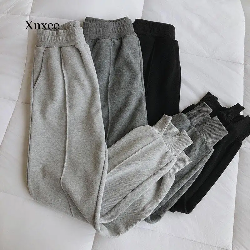 

Gray Sports Pants Women's Loose Beam Feet Spring Autumn Korean-Style Thin Student Pants Running Casual Harem Pants