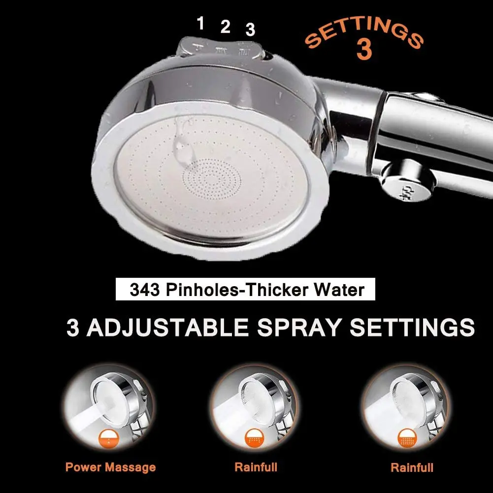 Zloog 3 Modes Adjustable Handheld High Pressure Shower Head Bathroom Pressurized Massage Home Universal Bath Nozzle | Обустройство