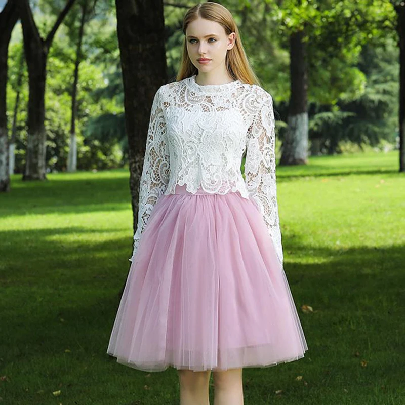 Женская Тюлевая юбка 5 слоев 60 см черная серая белая для взрослых эластичная с