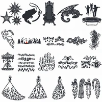 metal cutting dies lace wedding dress bride flower leaves decorations carousel letter scrapbooking craft decorate cards die cut