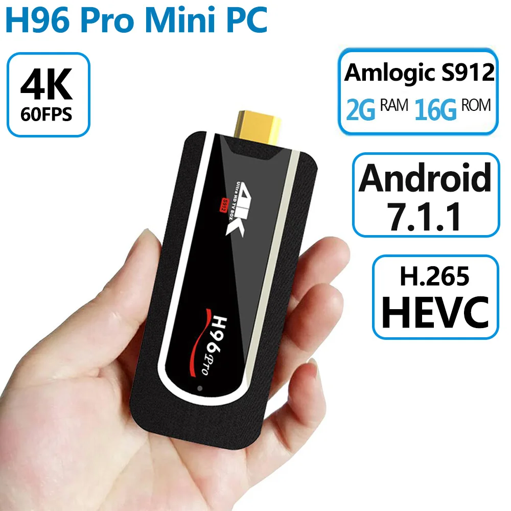 Мини ТВ приставка H96 Pro на Android 7 1 Восьмиядерный Amlogic S912 2 Гб ОЗУ 8 ГБ/16 ПЗУ Wi Fi Netflix