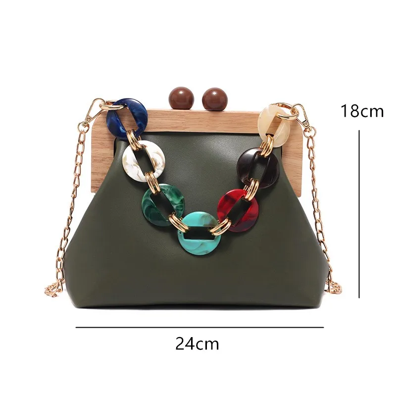 

Luxury Designer Acrylic Chain Women Shoulder Crossbody Bags Fashion Handbag Evening Clutches Ladies Messenger Bag Female Purse