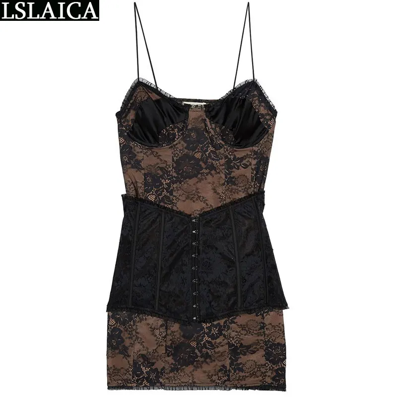 

Fashion party dress strapless slim sexy elegant women dress lace casual black women clothing patchwork mini bandage dress