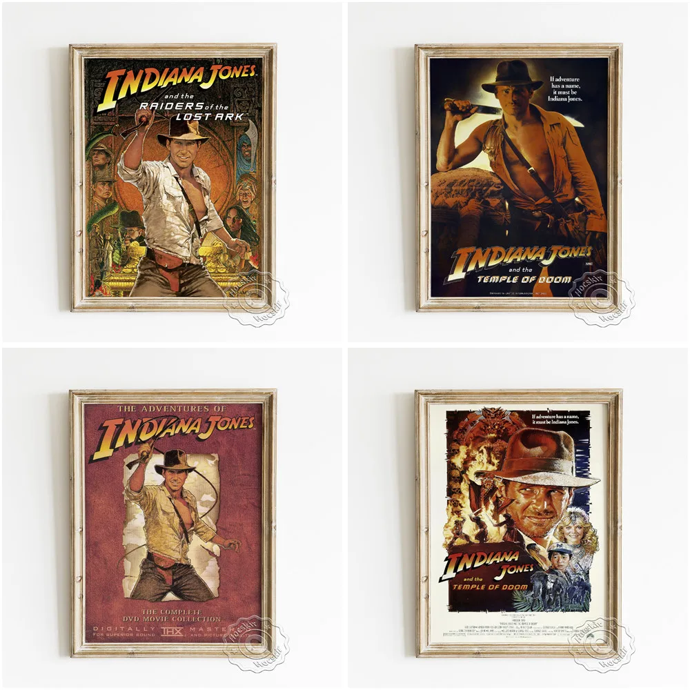 

Fantasy Adventure Movie Indiana Jones Poster, Cowboy Cartoon Portrait Canvas Painting, Virtual Character Art Prints Home Decor