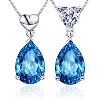 silver 925 gemstone pendant necklace blue stone women choker necklace charm pendants free silver chain gifts onlyart jewelry