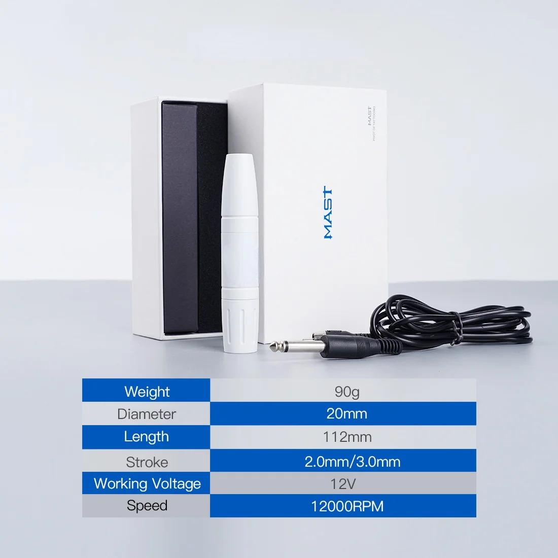 

newi White Two Length Permanent Makeup Rotary Tattoo Gun Machine Pen Eyebrows Lips Tattoo for Cartridge Artist