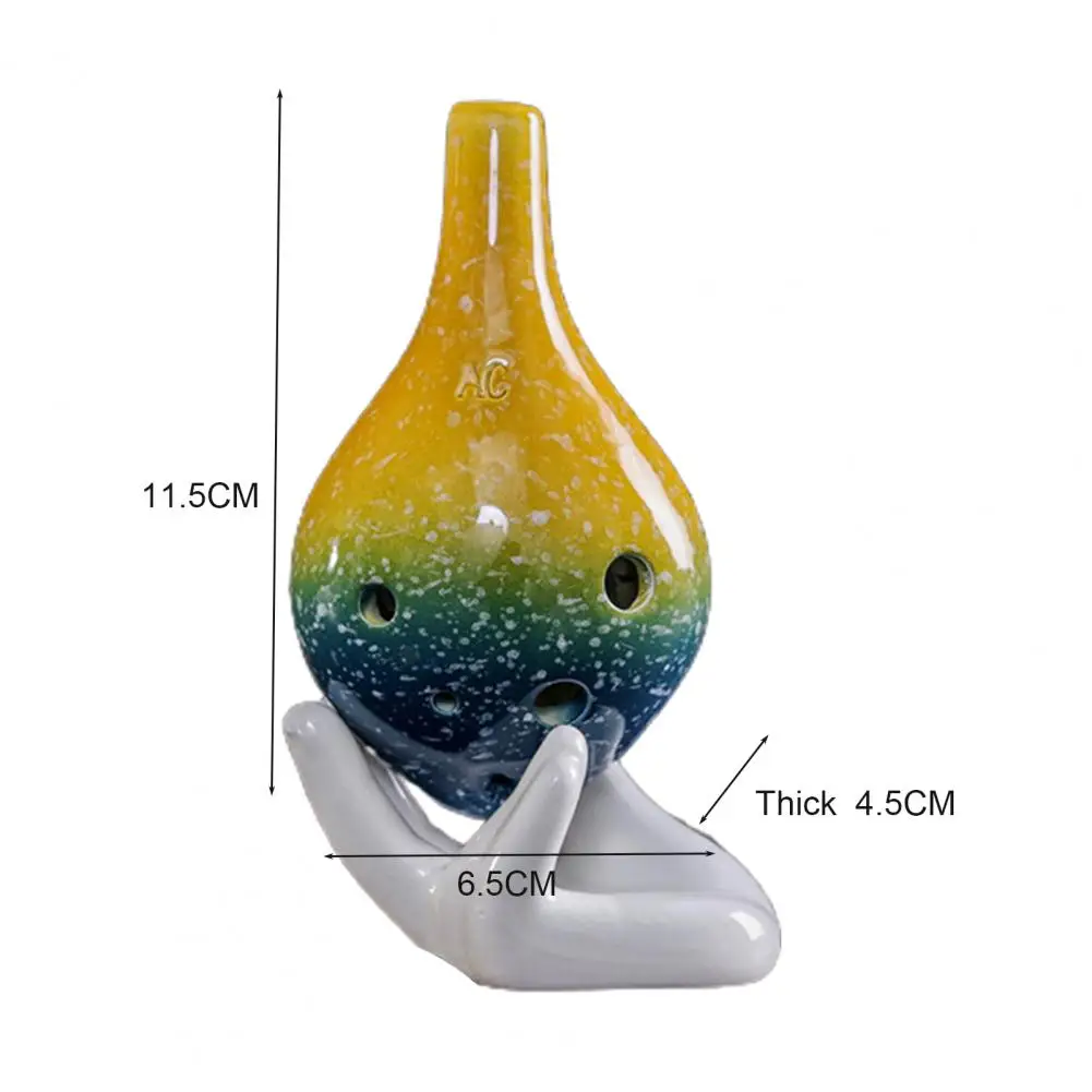 

Ocarina 6 Hole Musical Instrument Wine Bottle Style Alto C Ocarina Flute Instrument With White Ocarina Ceramic Hand Stand Base
