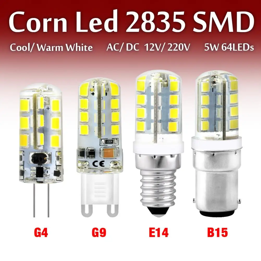 

1PCS 3W 5W 7W 8W 12W G4 Bombillas AC220V SMD2835 halogen Light 360 Beam Angle B15 led 12v Christmas light G4 Lampada G9 led bulb