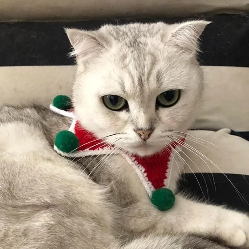 

Рождественский треугольный шарф для питомца собака кошка пятиконечная звезда трикотажный ошейник для собак кошек милый плюшевый нагрудни...