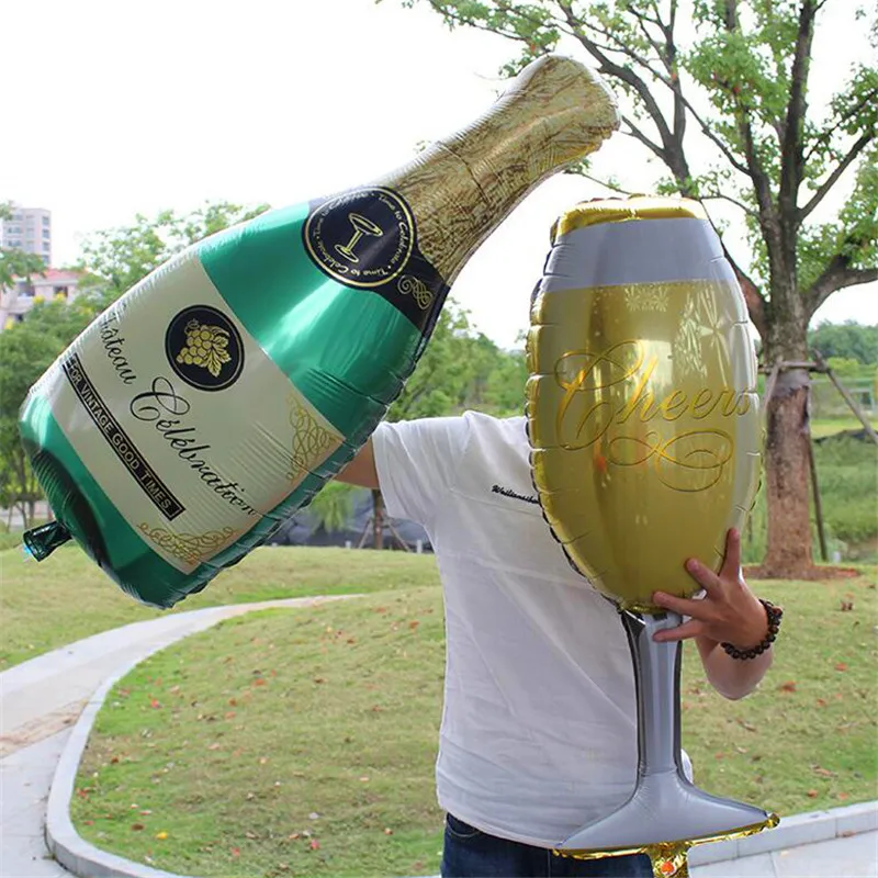 1 шт. гигантский бокал для вина алюминиевый шар украшение дня рождения бутылки