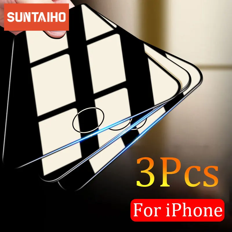 Suntaiho 3 шт. Защитное стекло для iPhone 11 Pro Max XR X XS защита экрана из закаленного стекла 7
