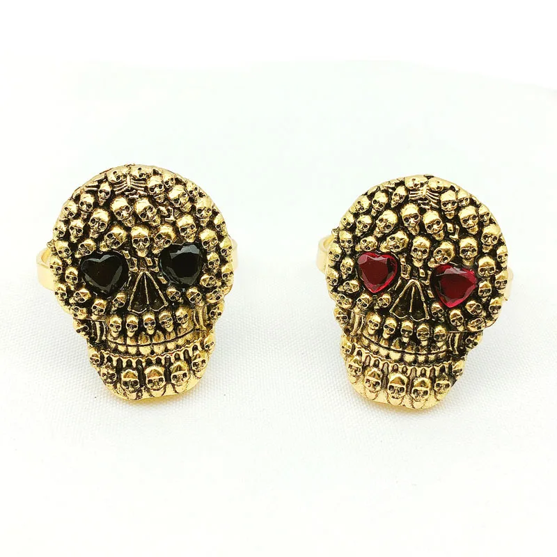 12 шт./лот новинка кольцо для салфеток Хэллоуин Череп кнопка Ретро стиль держатель
