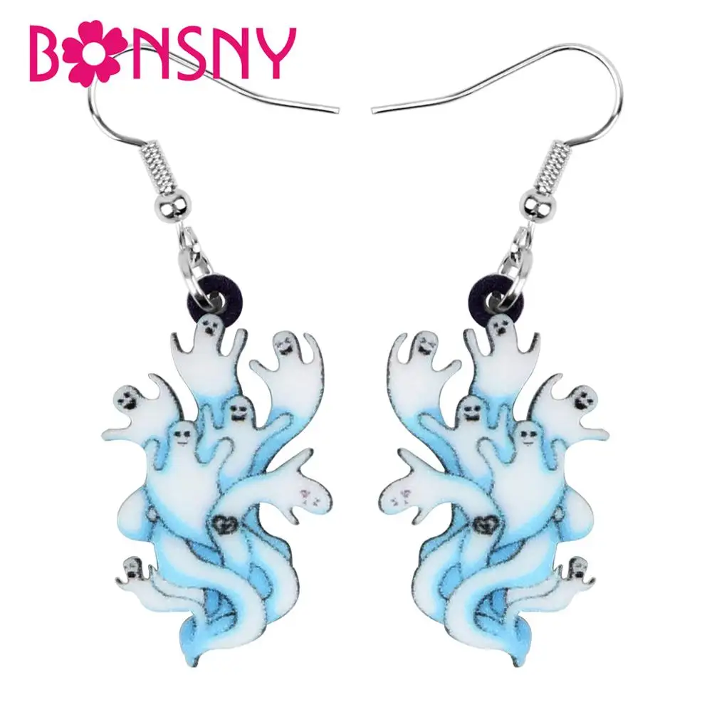 Bonsny акриловые серьги-подвески в форме капли для женщин и девочек на Хэллоуин