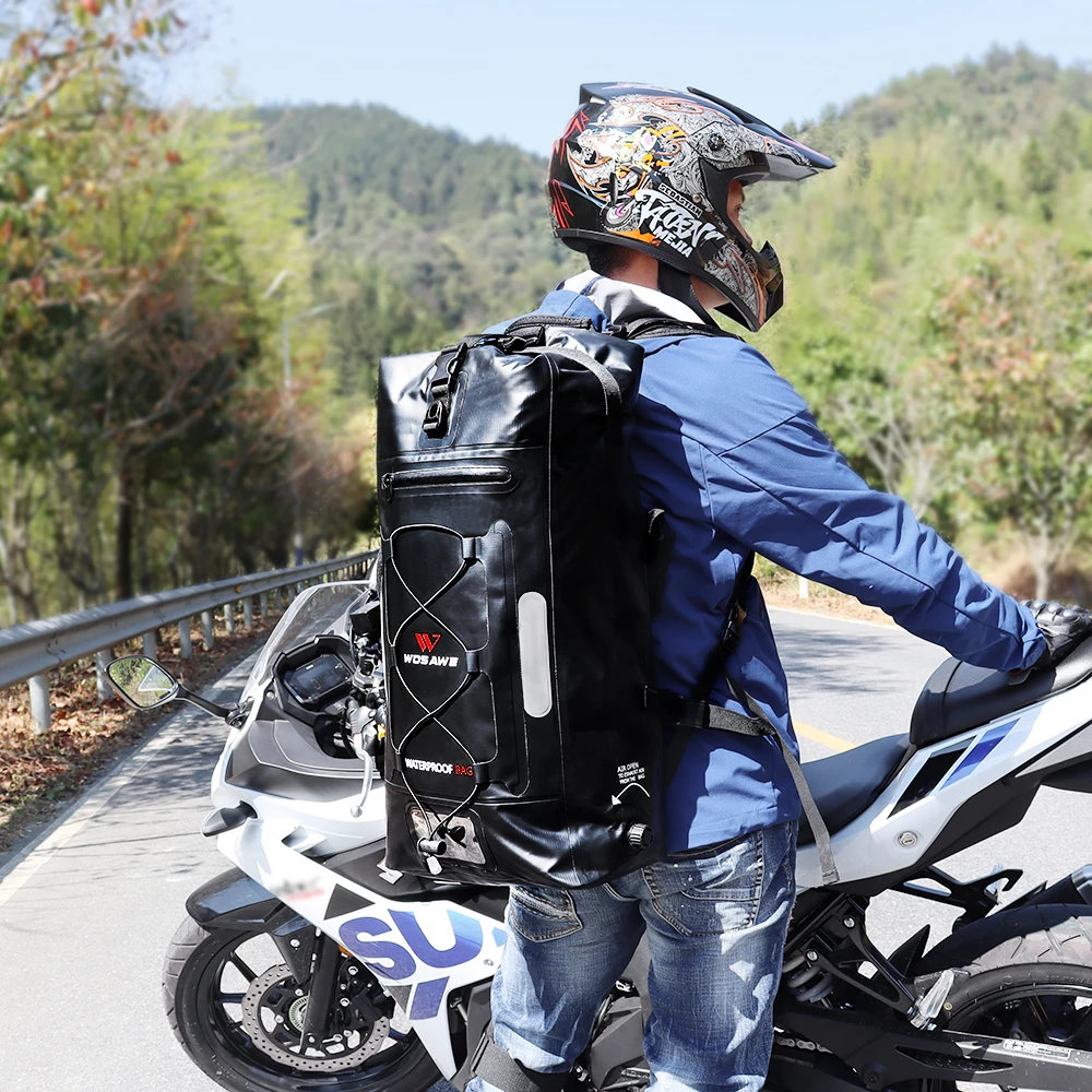 Водонепроницаемая мотоциклетная сумка WOSAWE 32L из ПВХ 100% для мотоциклетного шлема