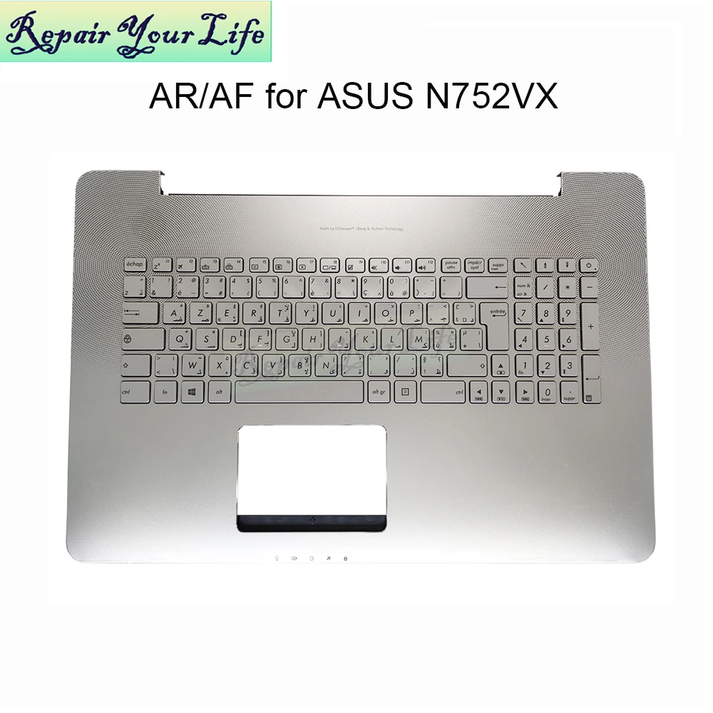 

N752 Arabic French azerty palmrest Backlight keyboard for Asus Vivobook N752V N752VX AR AF laptop keyboards 13N0 T2A0911 T2A0611