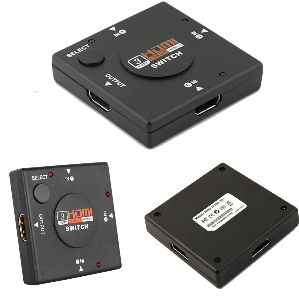 Audio Split Cable For HDTV DVD PSP4 3 in 1 Port HDMI Multi Display Auto Switch Hub Box 1080P Out Splitter Converter | Электроника