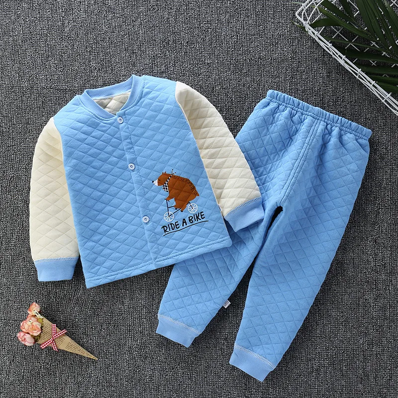 

Wholesale Ready To Ship Children's Outfit Winter New Baby Clothes Cute Cartoon Kids Clothing for Boys and Girls 2 Pcs Pajamas