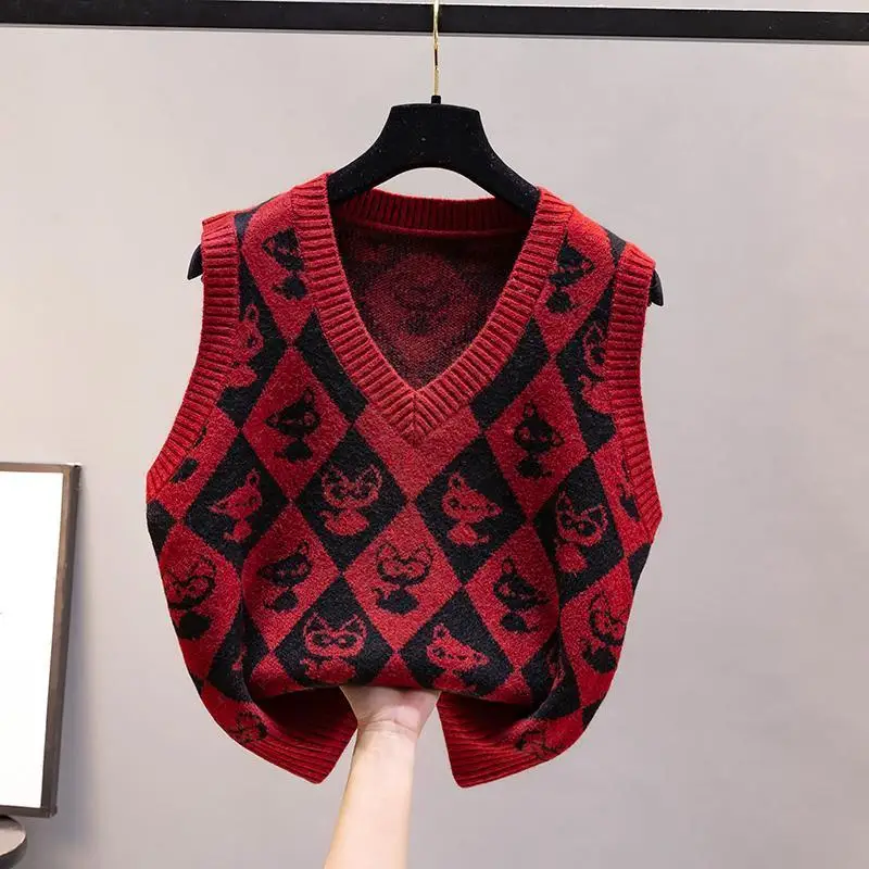 

Vest Jacket in spring and autumn with women's knitting sweater