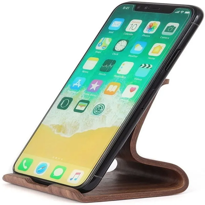 Универсальный держатель для планшетов Дерево орех березы iOS Android смартфонов