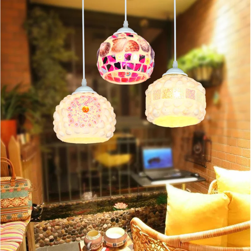 

Decor Turkish Mosaic Lamps Bedroom Hotel Bar Restautant Pendant Lights E27 Led Colorful Glass Hanging Nordic Lamp Light