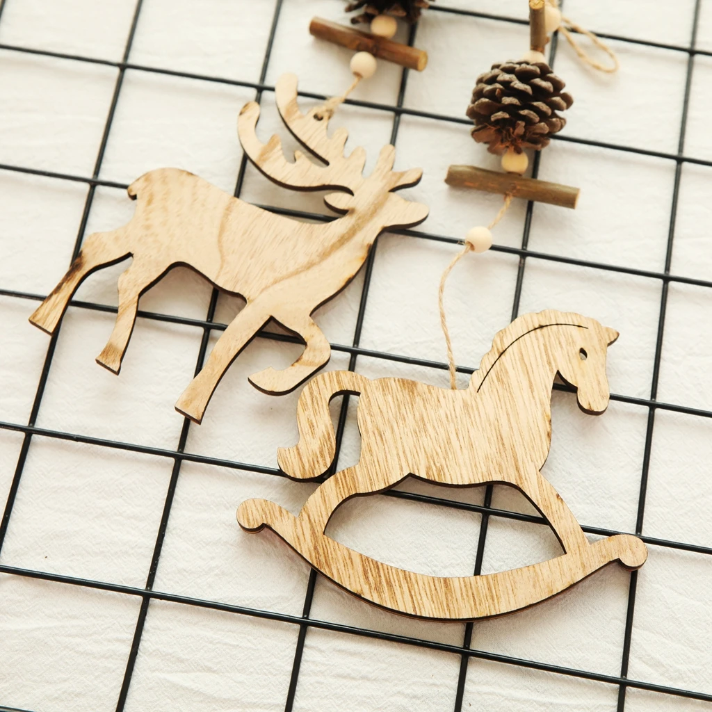 1 шт. Деревянные Подвески в виде Троянской лошади/оленя с сосновой конусой