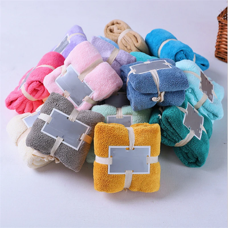 

19 Colors Towel Household Bathroom Towel Microfiber Solid Quickly Dry Hair Towel Womens Face Towel Absorbent Towel 36X80cm