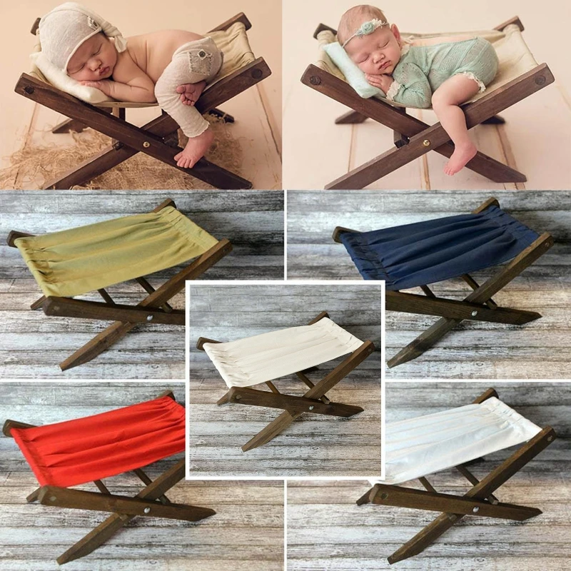 

Newborn Baby Photography Props Deck Chair Multifunctional Wooden Photo Shooting Chair Infant Photo Fotografia Posing Accessories