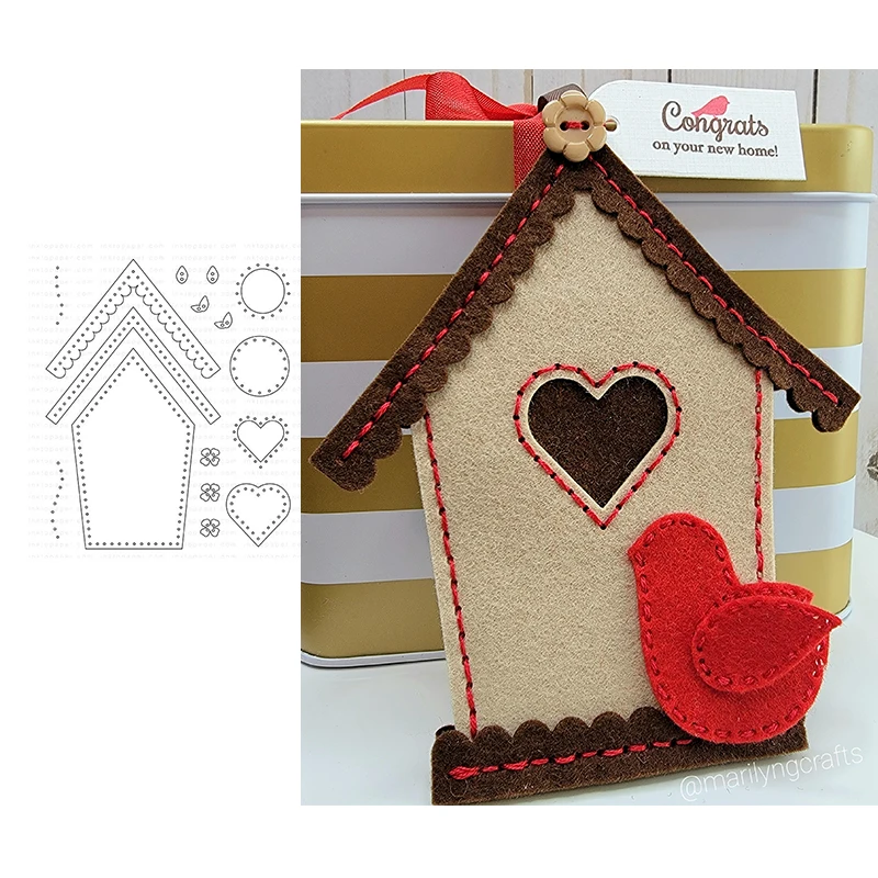 

Новое поступление 2021 металлические режущие штампы птичьего домика для рукоделия скрапбукинга ремесла штампы режущие трафареты изготовите...