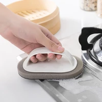 household emery sponge wipes with handle kitchen pot brush bathroom magic decontamination cleaning brush washing dish brush
