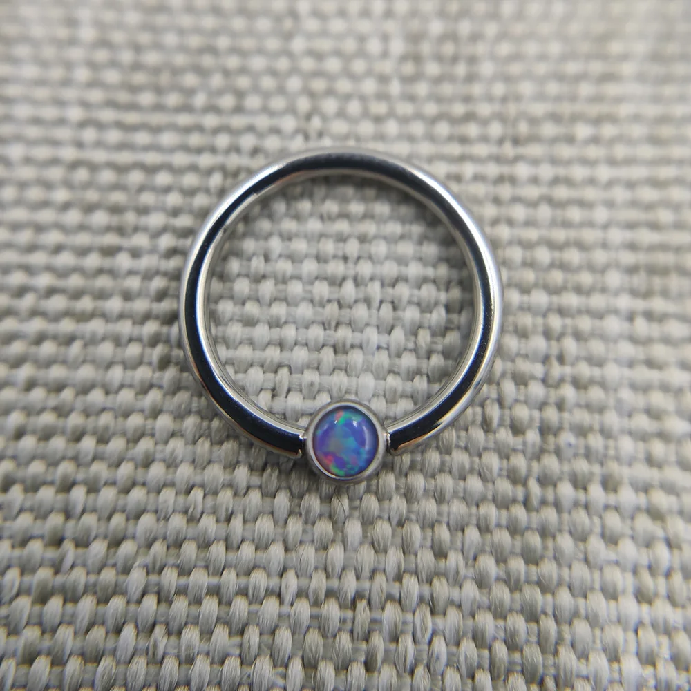 16 г имплантатное титановое кольцо ASTM F136 с опалом и перегородкой ювелирное