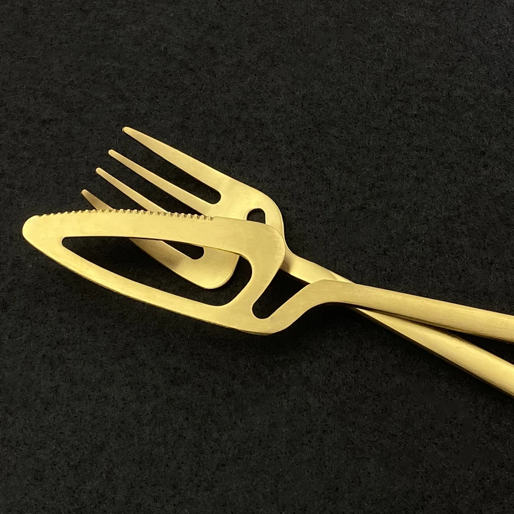 4 шт матовые золотые столовые приборы набор 304 нержавеющая сталь столовая посуда