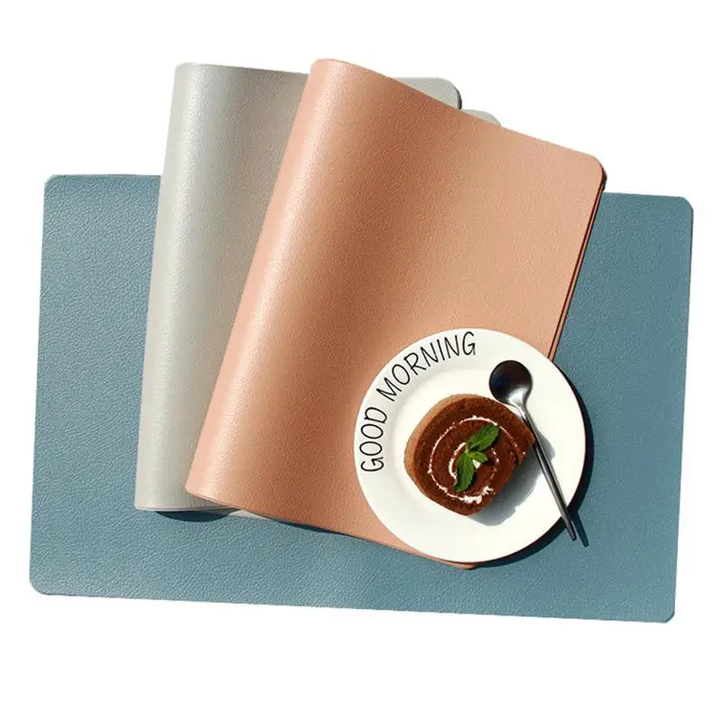 

Tableware Pad Placemat Table Mat PU Leather Heat Insulation Non-Slip Simple Placemats Disc Coaster Placemat Dining Table Decor