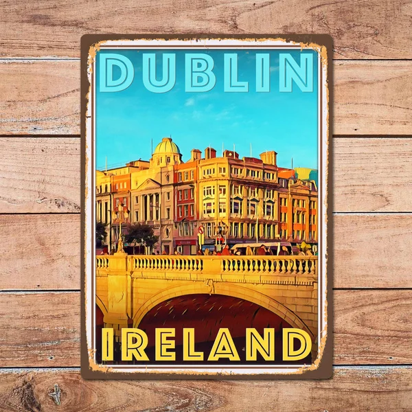 

Dublin Ireland Metal Tin Sign Metal Sign Home Room Wall Decor Retro Vintage Style Travel Poster
