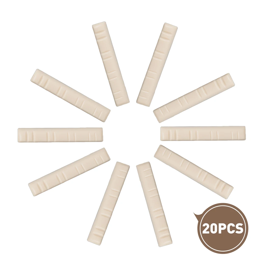 

20 pcs 8 Strings Mandolin Bone Bridge Nut Made Of Real Bone Mandolin Parts