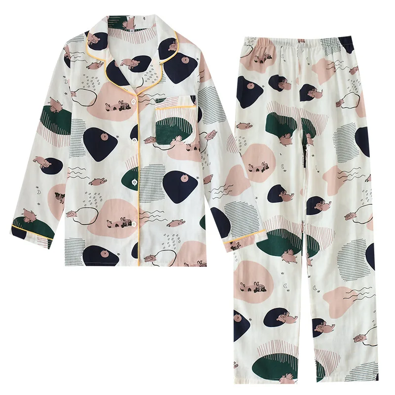 

Женская одежда для отдыха с мультяшной Свинкой, хлопковые брюки с длинными рукавами для домашнего использования, весенняя и осенняя пижама ...