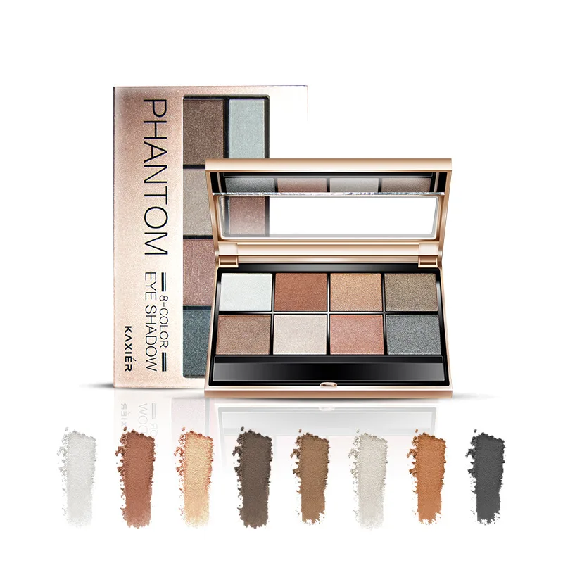 Палетка теней для век KAXIER 8 цветов матовая нюдовая земля, переливающиеся пигменты, водостойкий макияж, долговечная косметика для глаз.