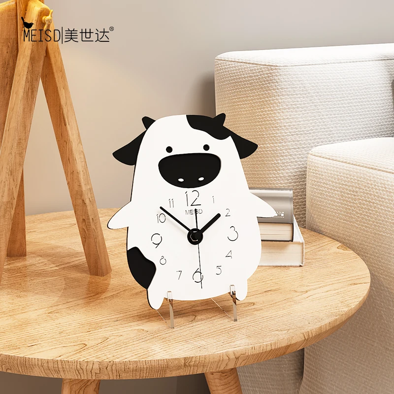 Современные дизайнерские настольные часы NEW Cow аниме 3D домашний декор бесшумные