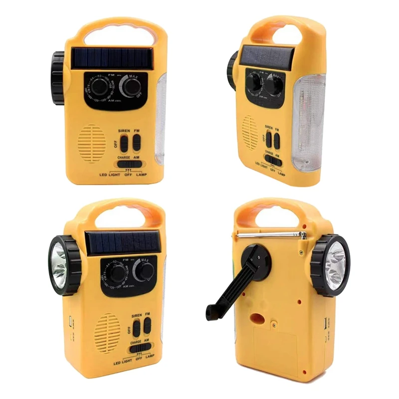 Фонарик на солнечной батарее радио светодиодный фонарь для кемпинга с AM/FM и