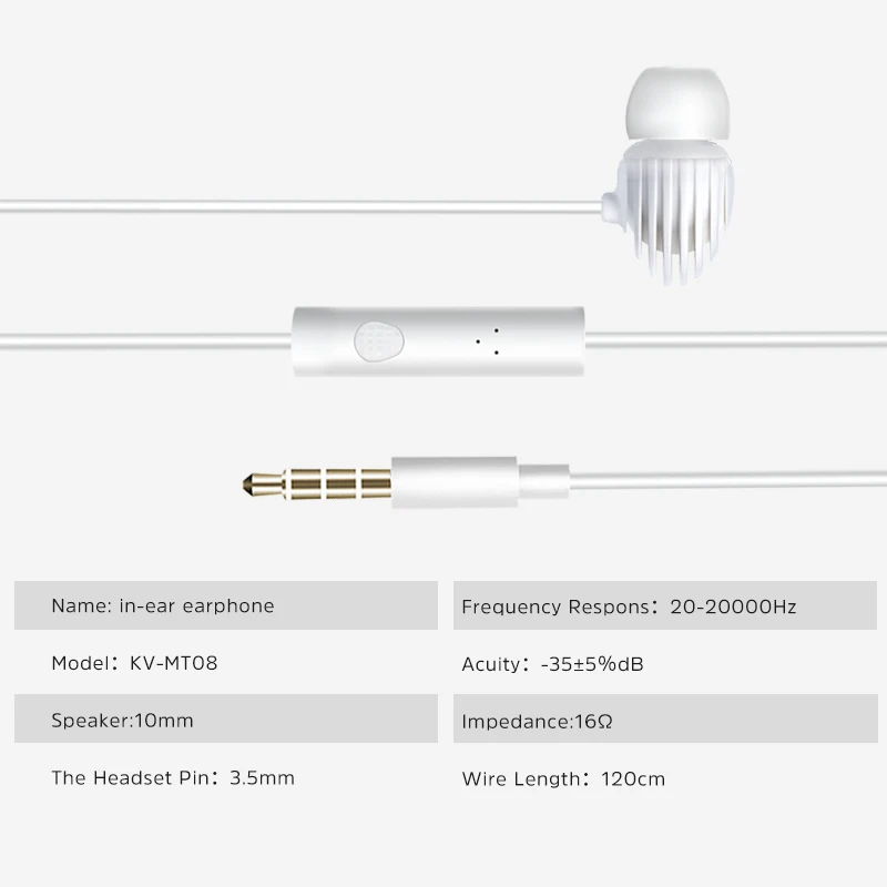 

Kivee Unique Design Universal Wired Earphone Sports Hifi In Ear 3.5mm Interface Earphones With Mic For Xiaomi Redmi For Samsung