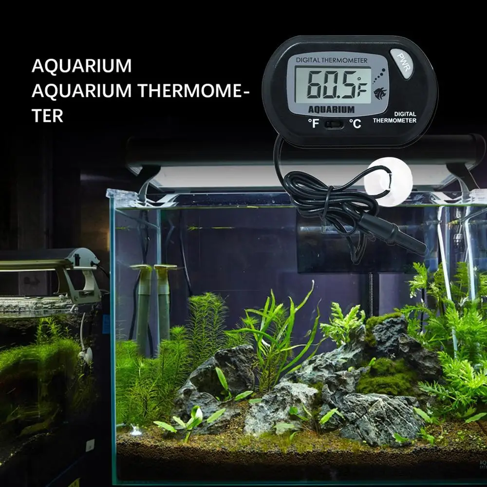 Цифровой аквариумный термометр с ЖК-дисплеем, измеритель температуры воды в аквариуме, детектор температуры в аквариуме с сигнализацией, а...