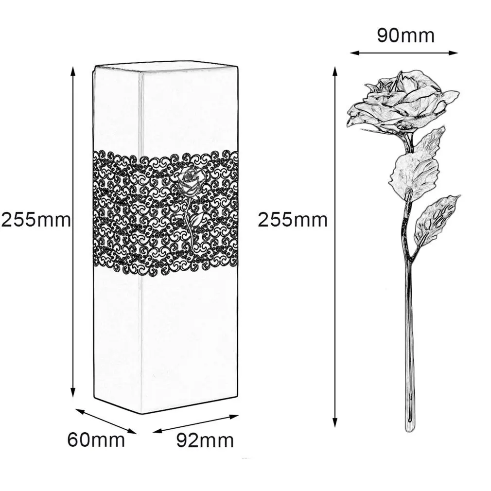 

Creative 24k Gold Foil Plated Rose Creative Gifts Lasts Forever Rose for Lover's Wedding Christmas Day Gifts