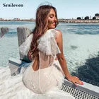 Кружевное свадебное платье Smileven, со шлейфом, с V-образным вырезом, с бусинами